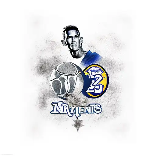 A tattoo featuring the iconic jerseys of Dhoni, Kobe Bryant, and Cristiano Ronaldo tattoo design idea