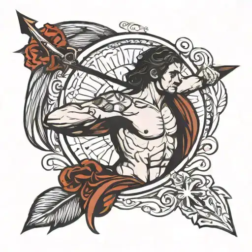 saint Sebastian arrows tattoo design idea