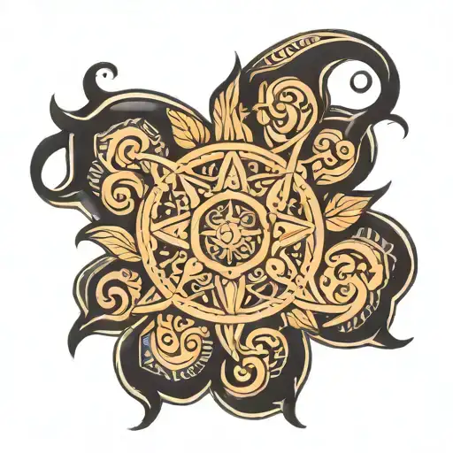 Sanskrit Historical Symbol resemble calmness and self control  tattoo design idea