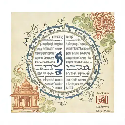 historical sanskrit shloka with artwork tattoo design idea