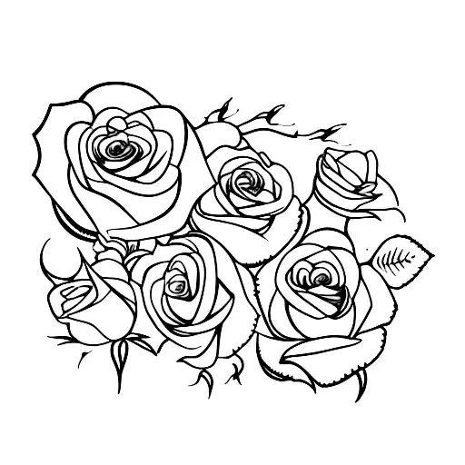 rose and wine grape  tattoo design idea