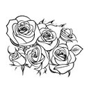 rose and wine grape  tattoo design idea