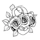rose and wine grape  tattoo design idea