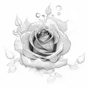 A dotwork tattoo of a rose made up of interconnected grape vines tattoo design idea