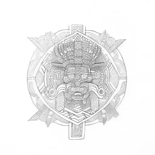 mayan culture symbols tattoo design idea