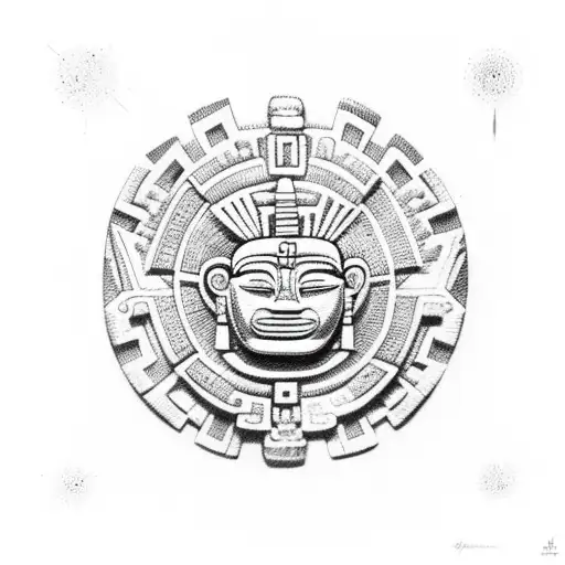 mayan culture symbols tattoo design idea