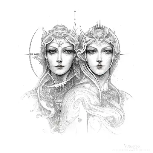 gemini virgo tattoo design idea