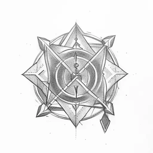 arrow with semi colon and Sanskrit symbol for breath tattoo design idea