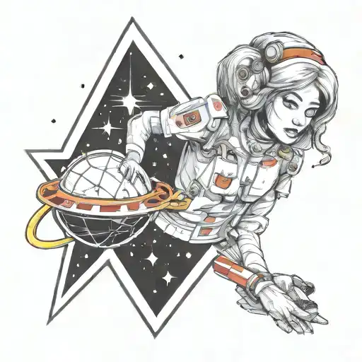 Galactic nurse tattoo design idea