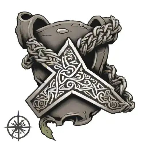 viking rune armband tattoo featuring tiwaz  tattoo design idea