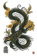 phoenix , tree of life tattoo design idea