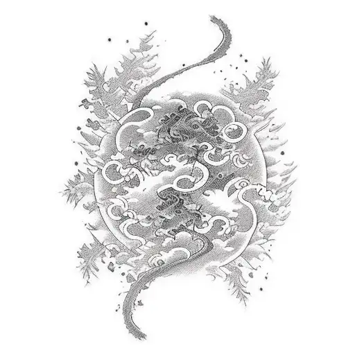 "Tranquil as a forest but on fire within"  tattoo design idea
