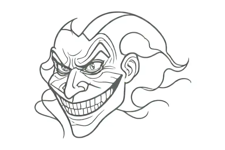 Joker smiley face tattoo design idea