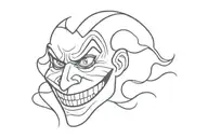 Joker smiley face tattoo design idea