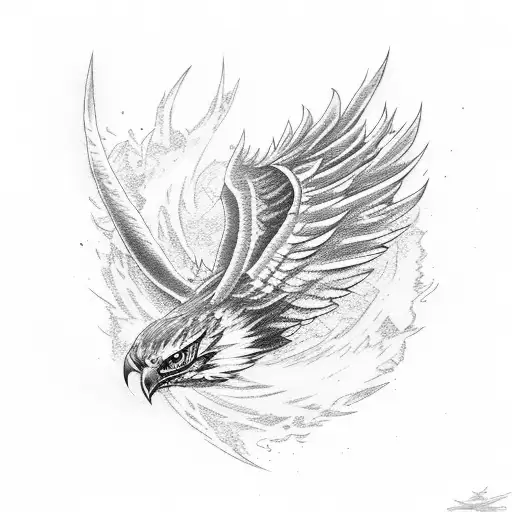 Warhawk and lightning  tattoo design idea
