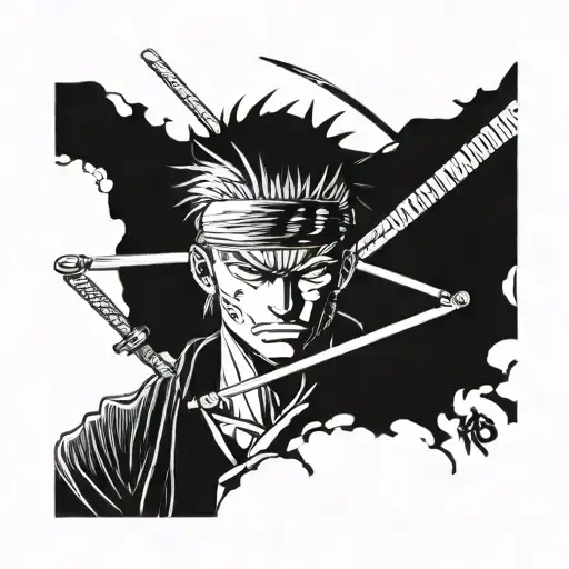 Roronoa Zoro nothing happened tattoo design idea