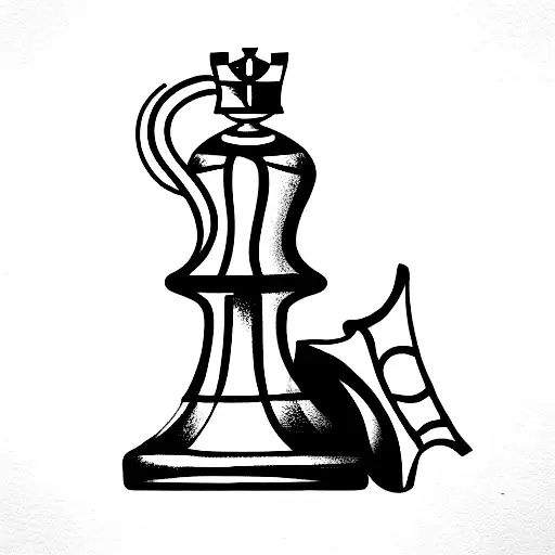 Chess Bishop With a Serpent tattoo design idea