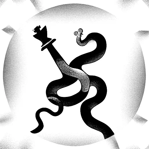 Chess Bishop With a snake tattoo design idea