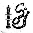 Chess Bishop With a snake tattoo design idea