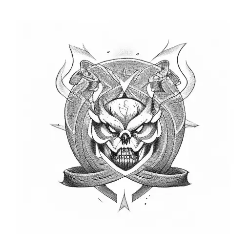 the numbers "666" tattoo design idea