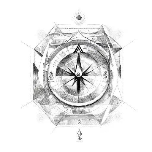 symbol mixing the astrological signs Aquarius, Sagittarius and Cancer tattoo design idea