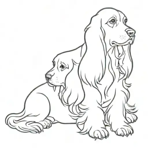 cocker spaniels tattoo design idea