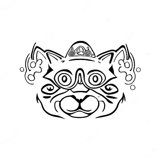 A cat silhouette with Sooty's name incorporated in the design with paw prints tattoo design idea