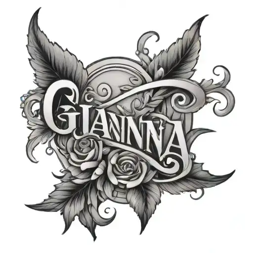 Gianna name incorporated tattoo design idea