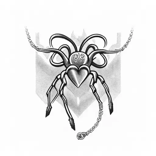 heart spider chains hunterxhunter kurapika tattoo design idea