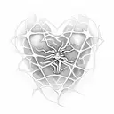 heart spider chains tattoo design idea
