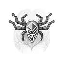 heart spider chains tattoo design idea