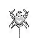 heart spider chains tattoo design idea