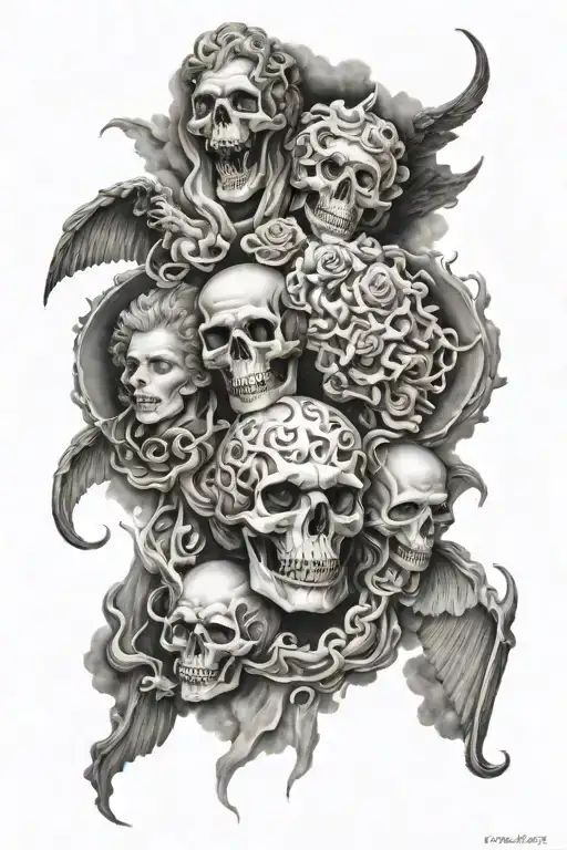 heaven and hell tattoo design idea