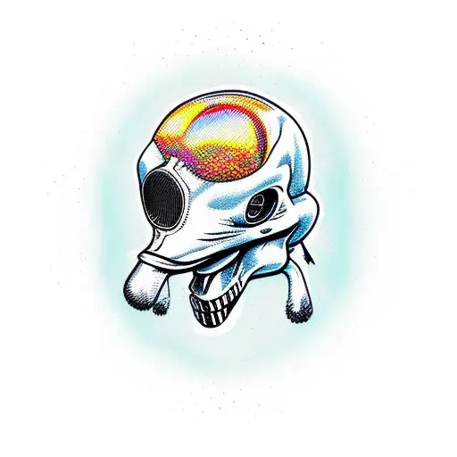 resin duck punk skull cartoon style comixbulb angry  tattoo design idea