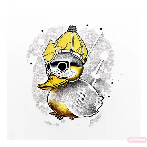 resin duck punk skull cartoon style  tattoo design idea