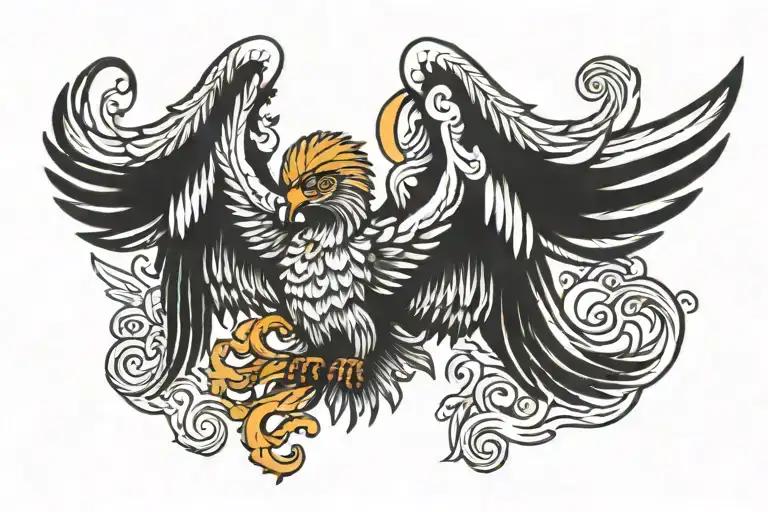 an ave fenix flying tattoo design idea