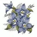 Cattleya & Layla name in cursive tattoo design idea