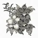 Cattleya & Layla name in cursive tattoo design idea
