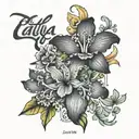 Cattleya & Layla name in cursive tattoo design idea