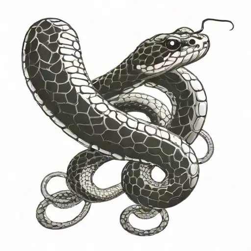 adder snake intertwined tattoo design idea