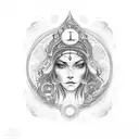 libra with karma tattoo design idea