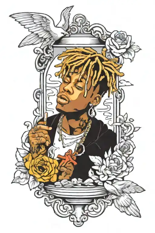 I want it to represent the rapper juice wrld, specifically the song "Wishing Well" tattoo design idea