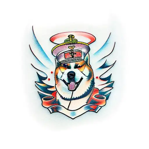 Akita  tattoo design idea