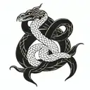 snake with phoenix tattoo design idea