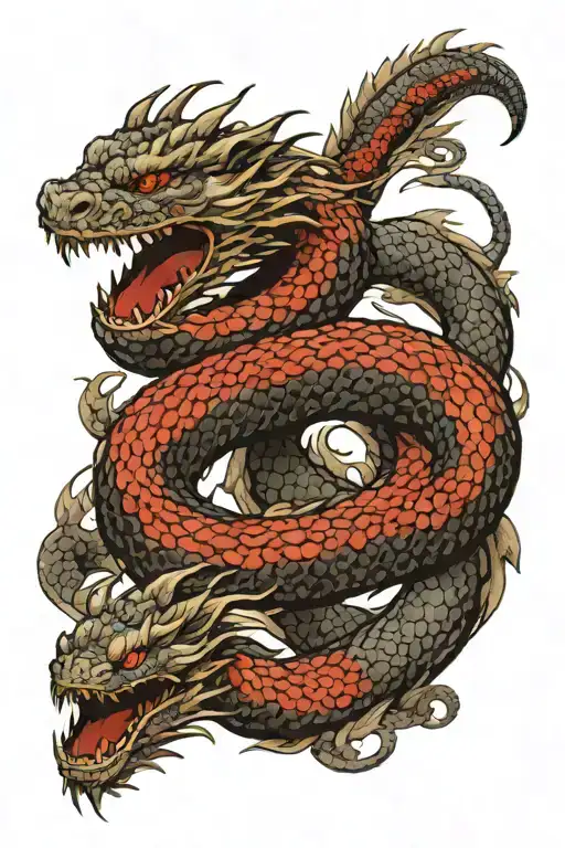 Jormungandr Dragon Ouroboros tattoo design idea