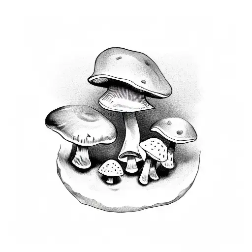 mushroom tattoo design idea