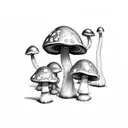 mushroom tattoo design idea