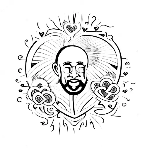 Combination of Family, Love, Money, Peace, God and Power tattoo design idea