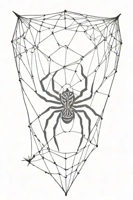 spider weaving a web in heart shaped  tattoo design idea