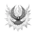 phoenix, fire, norse, runes tattoo design idea